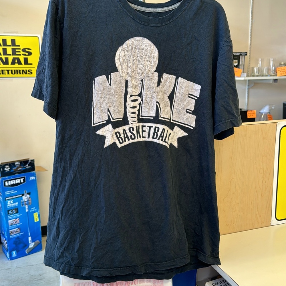 Nike basketball black and white graphic tee shirt